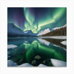 Aurora Borealis paintings art print Canvas Print