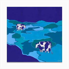 Grazing Cows Canvas Print