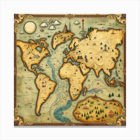 Old World Map Canvas Print