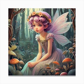 Fairy Girl In The Forest 1 Canvas Print