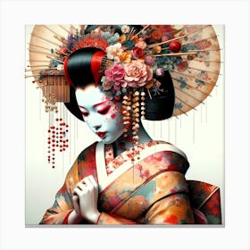 Japan Traditional Geisha Illustration By Ad 194 Canvas Print