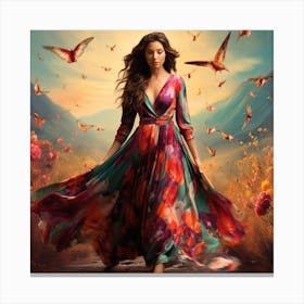 Girl In A Dress Canvas Print