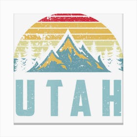 Utah Retro Vintage Mountains Hiking Nature Canvas Print