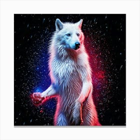 Firefly Powerful, Glowing, Full Body, Wolf, Blue Sparks, Red Sparks, Rain Decorations, Majestic, Vib Canvas Print