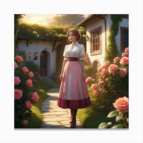 Princess And The Rose Canvas Print