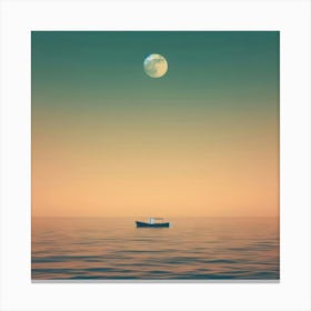 Small Boat In The Ocean Canvas Print