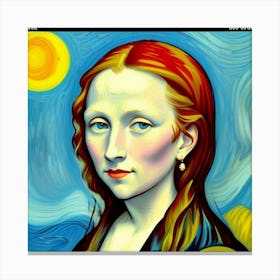 The Young Lady in the Portrait Mona Lisa's Youth Canvas Print