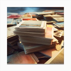 Pile Of Old Postcards Canvas Print