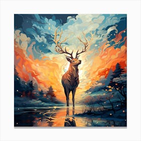Deer Painting 1 Canvas Print