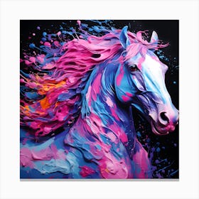 Colourful Paint Horse Portrait Canvas Print