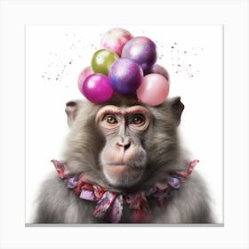 Monkey With Balloons 5 Canvas Print