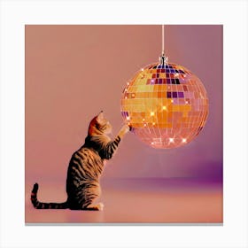 Disco Ball Cat 1 Canvas Print