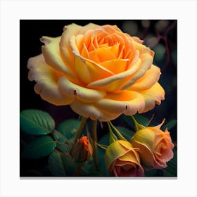 Illuminating A Delicate Bouquet Of Roses 3 Canvas Print