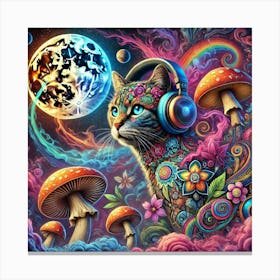 Psychedelic Cat 1 Canvas Print