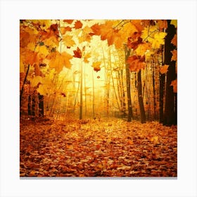 Firefly Autumn Leaves Forest Background 82153 Canvas Print