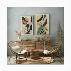 Rattan Furniture Set Canvas Print