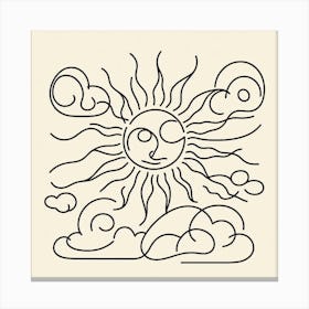 Sun and clouds Picasso style 1 Canvas Print