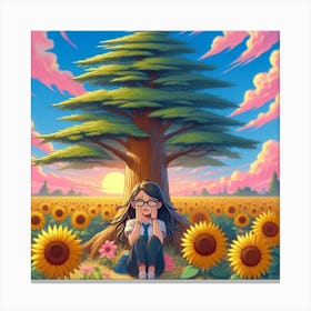 Sunflower Girl 2 Canvas Print