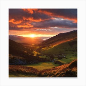 Sunset Over The Valley Canvas Print