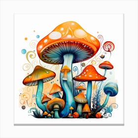 Colorful Mushrooms 11 Canvas Print