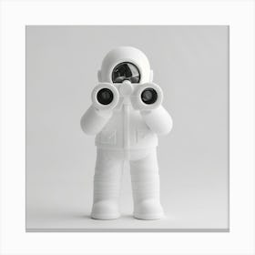 Astronaut With Binoculars Canvas Print