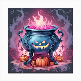 Halloween Cauldron Canvas Print