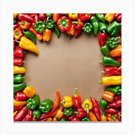 Frame Of Peppers 1 Canvas Print