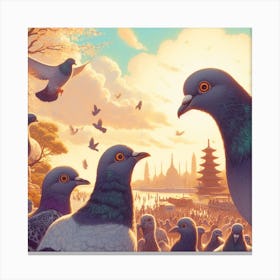 Pigeons Canvas Print