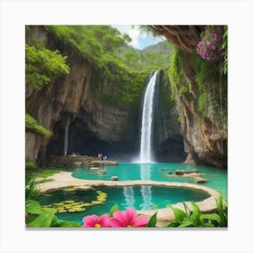 Waterfall In The Jungle Canvas Print