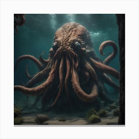 Kraken Underwater Canvas Print