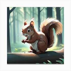 Squirrel In The Forest 151 Canvas Print