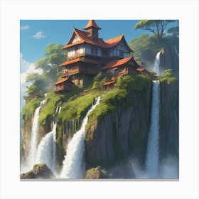 Waterfall House Canvas Print