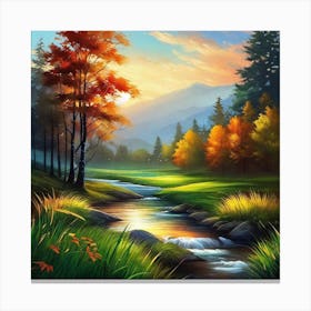 Autumn Landscape Painting 18 Canvas Print