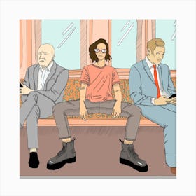 Role Reversal On The Daily Commute Square Canvas Print