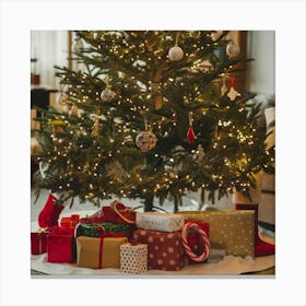 A Photo Of A Decorated Christmas Tree Wi Canvas Print