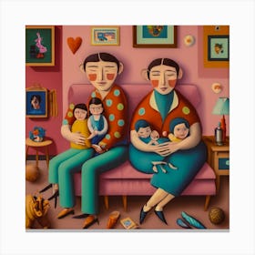 Family Of Four Canvas Print