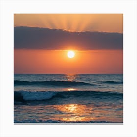 Sunset Over The Ocean 1 Canvas Print