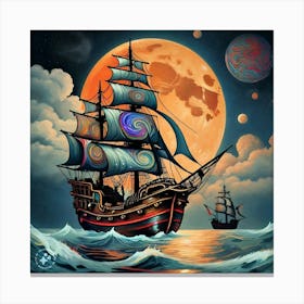 Ship At Sea Canvas Print