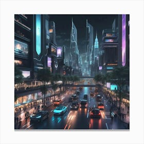 Futuristic City 5 Canvas Print