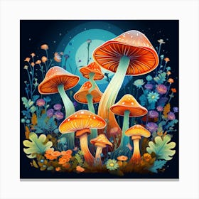 Mushrooms In The Forest 104 Canvas Print