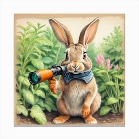 Rabbit With Binoculars 9 Canvas Print