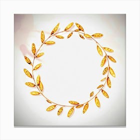 Gold Leaf Wreath Canvas Print