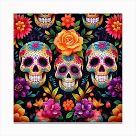 Day Of The Dead Skulls 10 Canvas Print