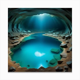 Lake In A Cave Canvas Print