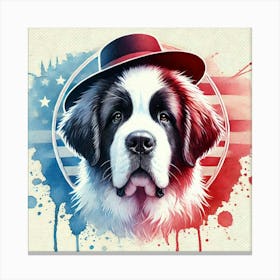 Watercolor Saint Bernard 3 Canvas Print