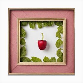 Apple In A Frame Canvas Print