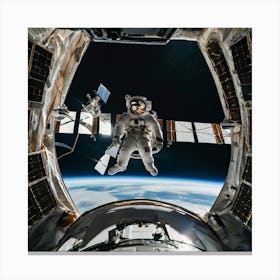 Astronaut In Space 3 Canvas Print