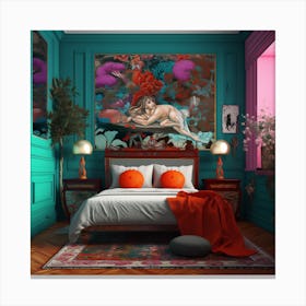 Bedroom With A Painting Canvas Print