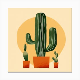 Rizwanakhan Simple Abstract Cactus Non Uniform Shapes Petrol 95 Canvas Print
