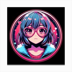 Anime Girl With Glasses 2 Canvas Print